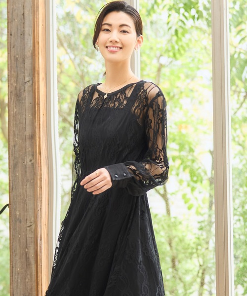 「DRESS PLUS」 長袖ワンピース M グレー レディース_画像6