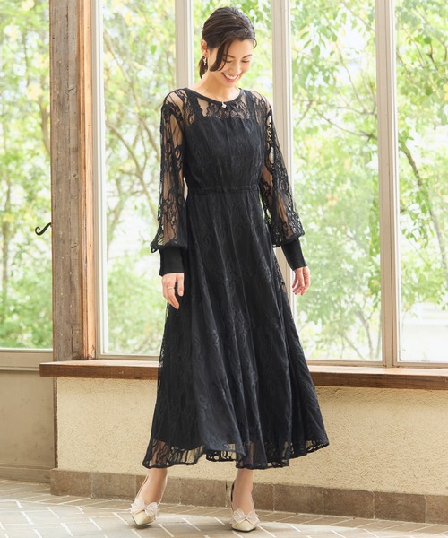 「DRESS PLUS」 長袖ワンピース M グレー レディース_画像7