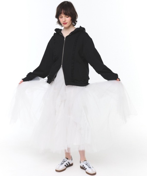 ROSY LUCE（ロージールーチェ） パーカー ROSY FRILL LOGO HOODIE 