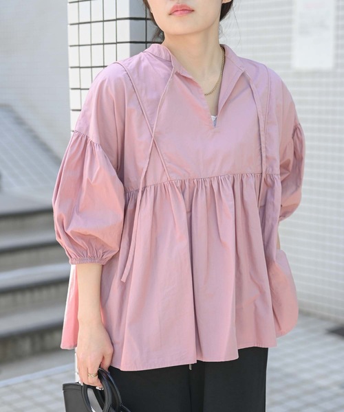 ＆HALF uvカット ブラウス シャツ 「indian Cotton Collection」インド