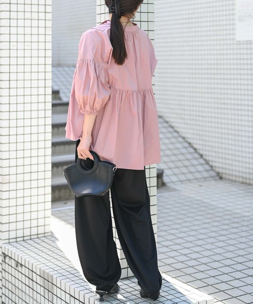 ＆HALF ブラウス シャツ 「indian Cotton Collection」インド綿ネック