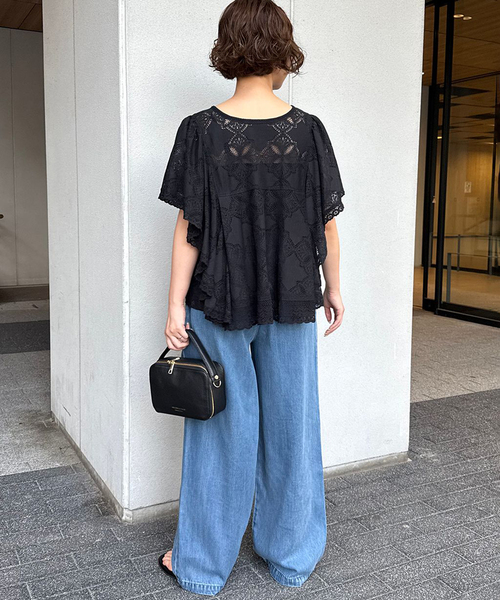 SLOBE IENA（スローブイエナ） ブラウス シャツ 「追加」レースフリルV
