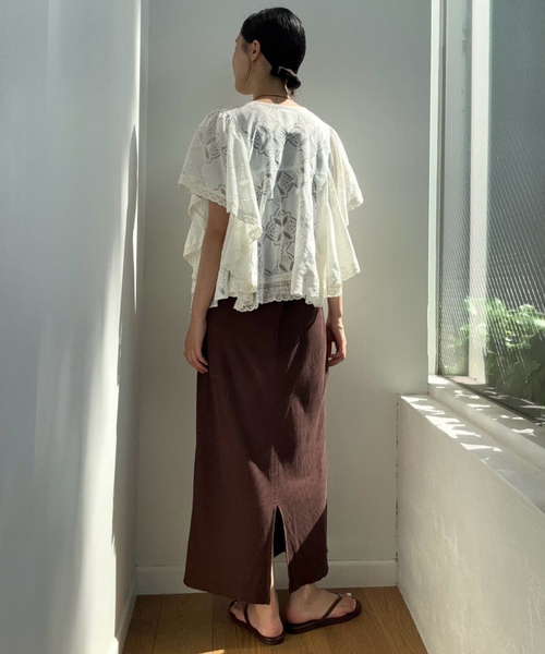 スローブイエナ レースフリルVネックブラウス SLOBE IENA（スローブイエナ） ブラウス シャツ 「追加」レースフリルV