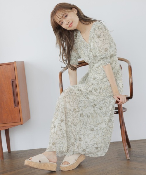 「mysty woman」 半袖ワンピース FREE ブルー レディース_画像2