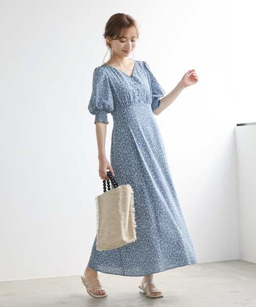 「mysty woman」 半袖ワンピース FREE ブルー レディース_画像8