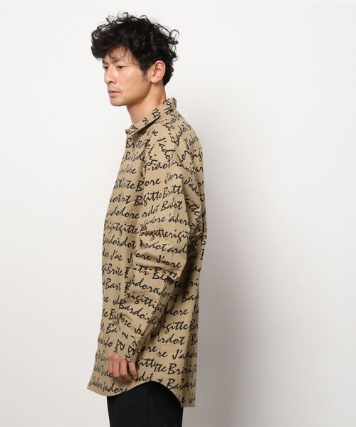 「MISTERGENTLEMAN」 長袖シャツ MEDIUM ベージュ メンズ_画像4