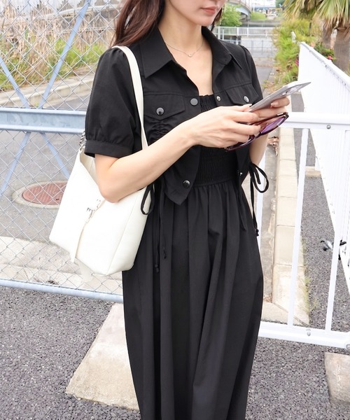 SpRay（スプレイ） ワンピース シャーリングショートスリーブ