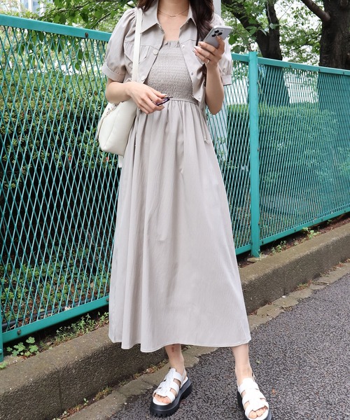 SpRay（スプレイ） ワンピース シャーリングショートスリーブ