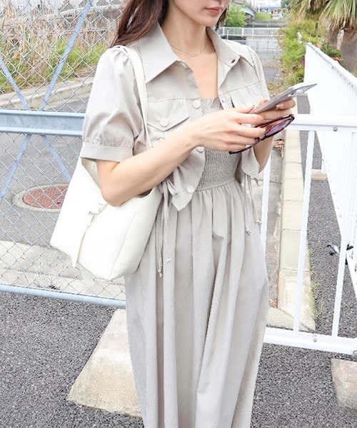 SpRay（スプレイ） ワンピース シャーリングショートスリーブ