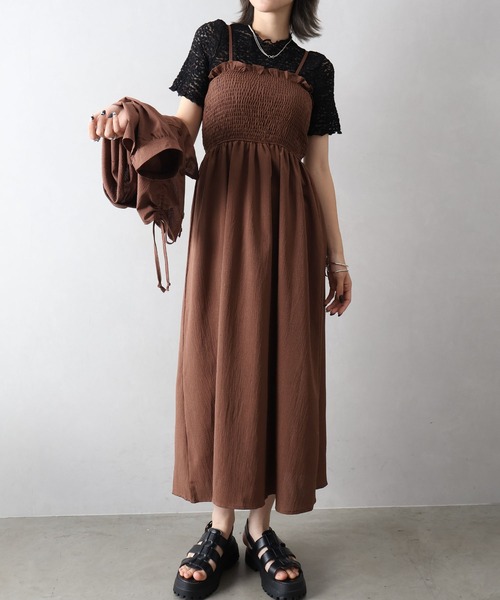 SpRay（スプレイ） ワンピース シャーリングショートスリーブ