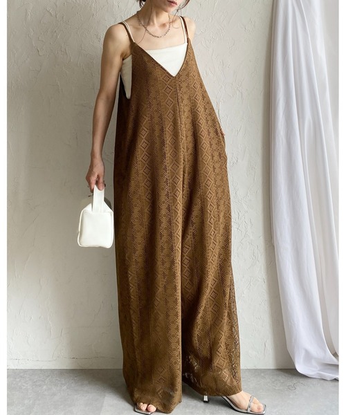 She's Closet サロペット オーバーオール ラッセルレース