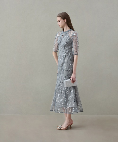 「Leja」 7分袖ワンピース SMALL ブルー レディース_画像4