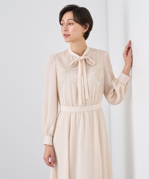 「ANAYI」 長袖ワンピース 34 ネイビー レディース_画像6