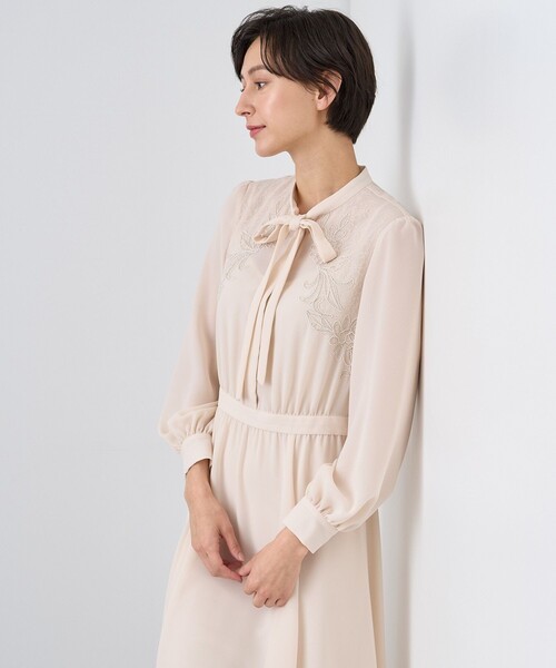 「ANAYI」 長袖ワンピース 34 ネイビー レディース_画像7