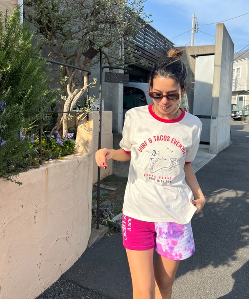 「ROXY」 半袖Tシャツ FREE グレー レディース_画像4