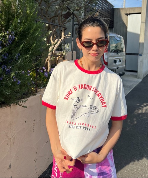 「ROXY」 半袖Tシャツ FREE グレー レディース_画像5