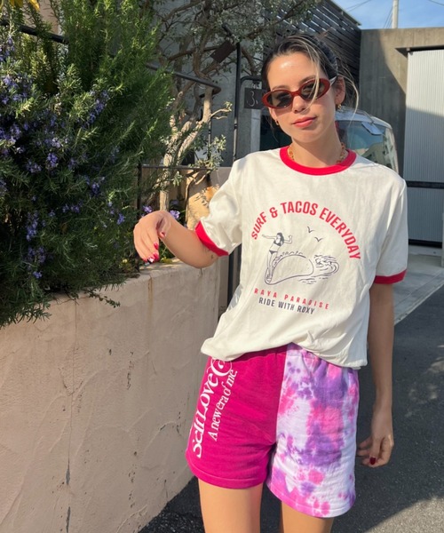 「ROXY」 半袖Tシャツ FREE グレー レディース_画像7
