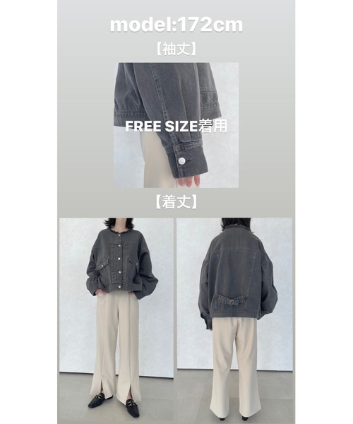 「NEUNA」 デニムジャケット FREE チャコールグレー レディース_画像8