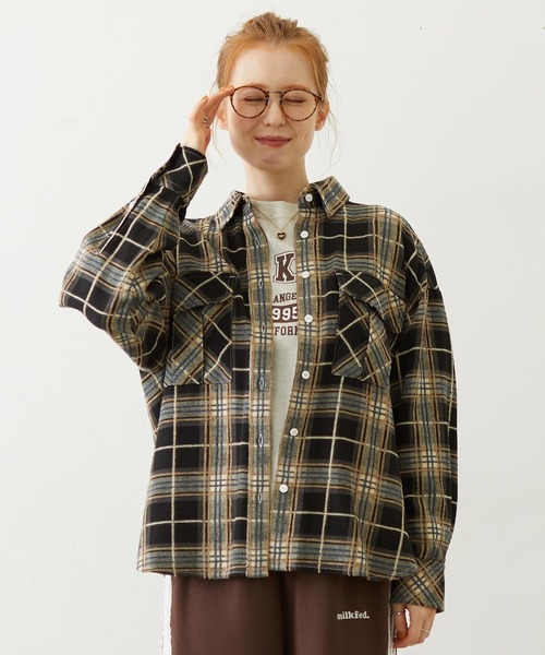 ブラウス シャツ LOGO PLAID SHIRT レディース メンズ