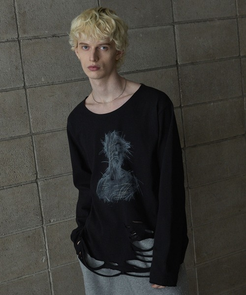 GRANCY tシャツ 「GRANCY」Graphic Damage LongTee / グラフィック