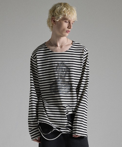 GRANCY tシャツ 「GRANCY」Graphic Damage LongTee / グラフィック