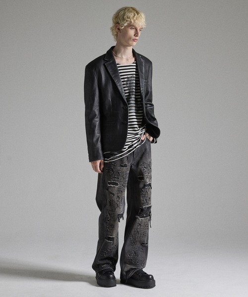 GRANCY tシャツ 「GRANCY」Graphic Damage LongTee / グラフィック