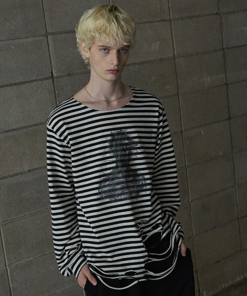 GRANCY tシャツ 「GRANCY」Graphic Damage LongTee / グラフィック