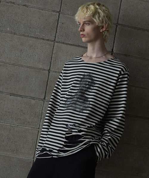 GRANCY tシャツ 「GRANCY」Graphic Damage LongTee / グラフィック