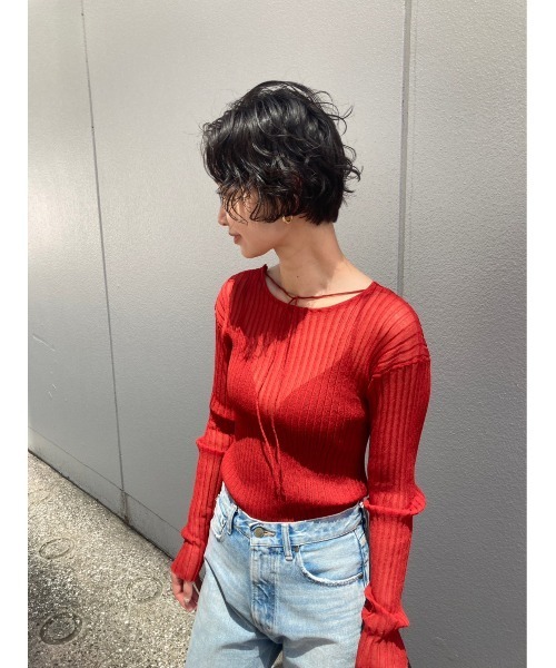 「BLACK BY MOUSSY」 長袖カットソー FREE オフホワイト レディース_画像3