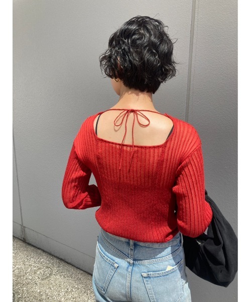 「BLACK BY MOUSSY」 長袖カットソー FREE オフホワイト レディース_画像4