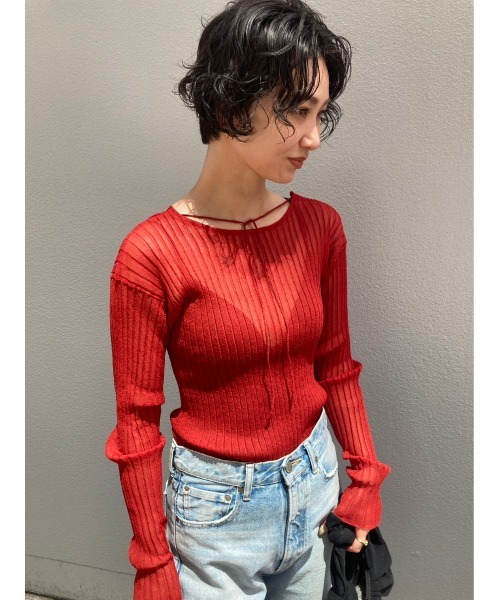 「BLACK BY MOUSSY」 長袖カットソー FREE オフホワイト レディース_画像5