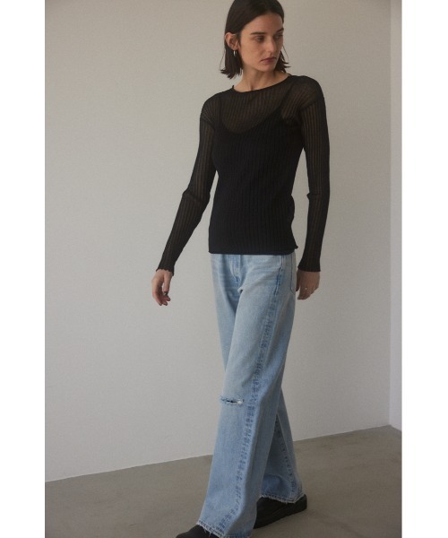 「BLACK BY MOUSSY」 長袖カットソー FREE オフホワイト レディース_画像7
