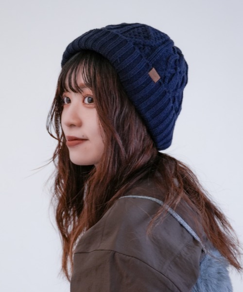 【oldhoney】【24/aw】ニット帽/フライトキャップ 50％OFF】KHA:KI（カーキ） ハンドニット フライトキャップ｜ROCOCO