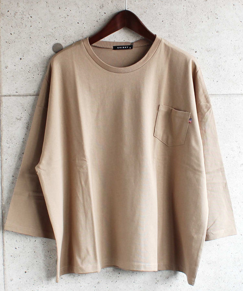 tシャツ Tシャツ 【USAコットン綿100%】ビッグシルエット ポケット付き 無地 8分袖 カットソー ロンT1,800円
