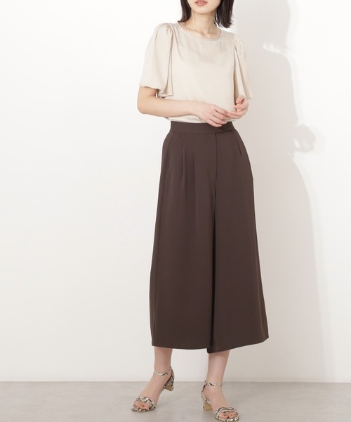 マルチサイズ ブラウス シャツ フレアスリーブトップス レディース NATURAL BEAUTY BASIC マルチサイズ ブラウス シャツ サテン
