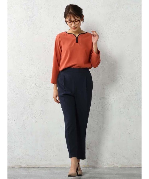 新品未使用品　ギャラリーくめ　バティックブラウス Perfect Suit FActory ブラウス シャツ 小花柄プリント ボウタイ