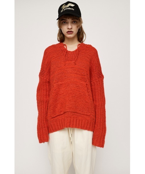 SLY HOODED TUNIC KNIT トップス チュニックニット SLY（スライ）の「HOODED TUNIC KNIT TOPS フーデッド