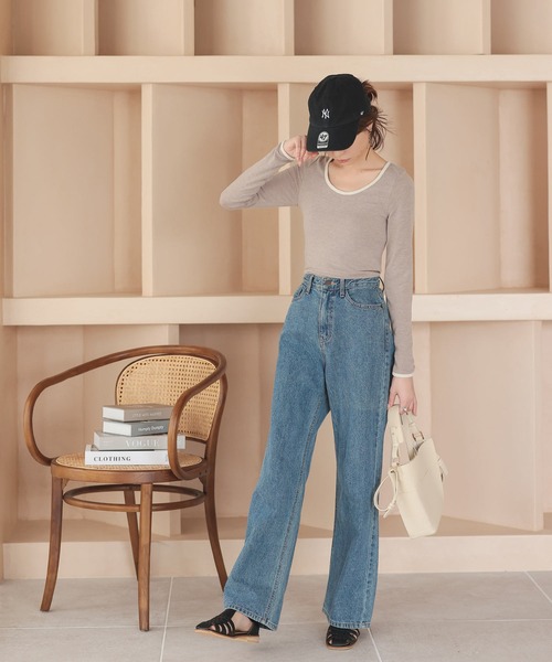 Isn't She？（イズントシー） tシャツ シアーパイピングトップス