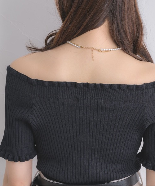 m商品♡ Emsexcite ニット セーター 2WAYフリルNT レディース : ZOZOTOWN
