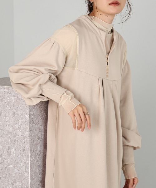 BAB（バブ） ワンピース 「低身長向けサイズあり」カフタンシアー裏毛