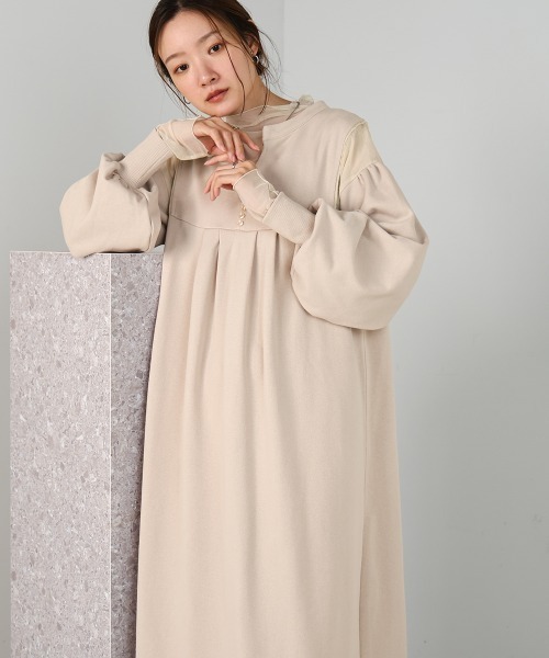 BAB（バブ） ワンピース 「低身長向けサイズあり」カフタンシアー裏毛