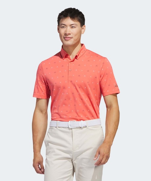 韓国人気[adidas] オーバーサイズ ロゴ モノグラム ポロシャツ ポロシャツ GO-TO モノグラムシャツ「adidas Golf/アディダス