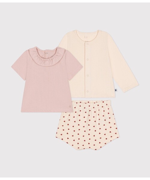 PETIT BATEAU（プチバトー） カーディガン ベビー3点セット キッズ