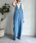 サロペット オーバーオール デニムフロントジッ...の詳細画像2