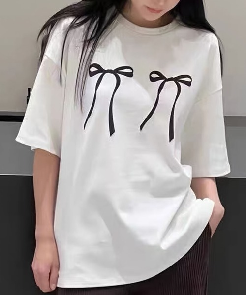 tシャツ リボンモチーフTシャツ レディース WOND tシャツ リボンモチーフTシャツ レディース : ZOZOTOWN