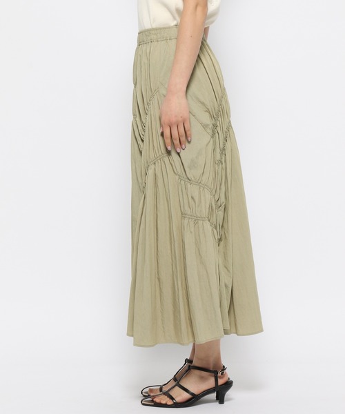 mysty woman スカート ランダムシャーリングスカート 118547