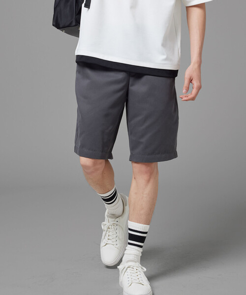 COMME CA ISM パンツ ポリエステルツイル ソフトピーチ ショート