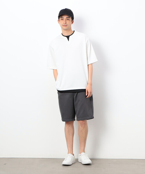 COMME CA ISM パンツ ポリエステルツイル ソフトピーチ ショート