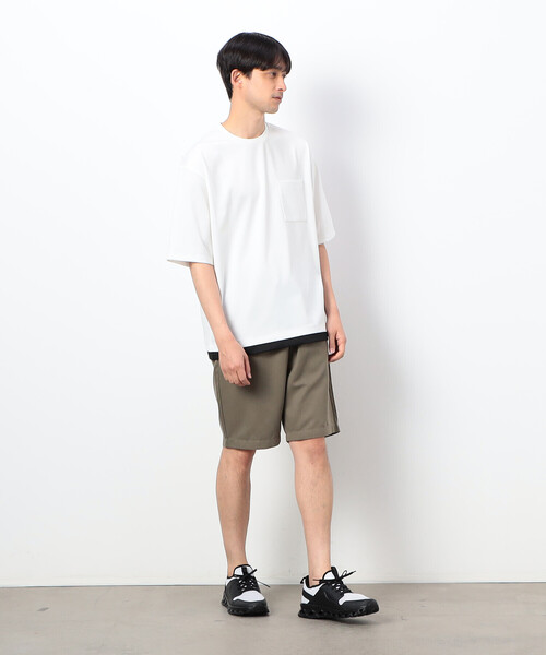 COMME CA ISM パンツ ポリエステルツイル ソフトピーチ ショート