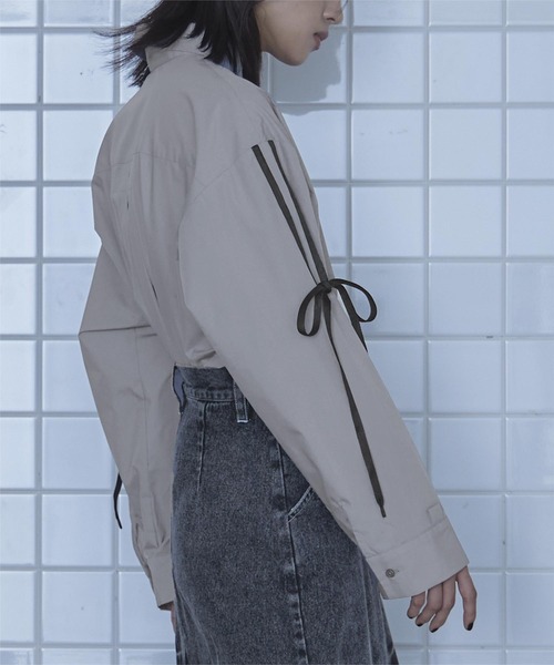2wayリボンスリーブシャツ 2wayリボンスリーブシャツ〔メール便可／100〕 | miette